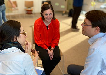 EMBO Leadership Course attendees chatting