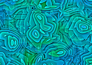 Illustration of tissue in blue and green
