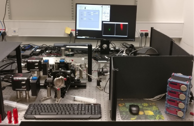custom microscope with screen at the back