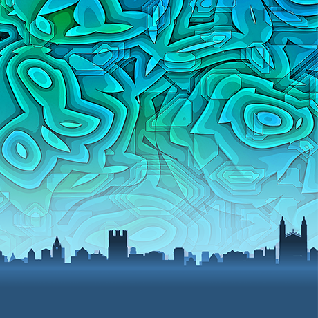 Building and Rebuilding Complex Tissues, 18 July, Cambridge illustration of tissue above the city of Cambridge skyline
