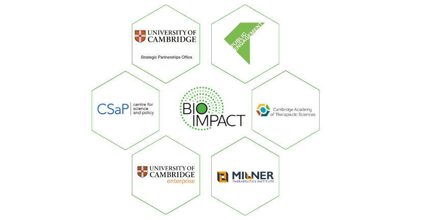 Bioscience Impact Team Graphic with Bioscience Impact team initiatives