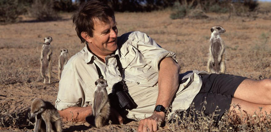 Tim Clutton-Brock with meerkats Tim Clutton-Brock with meerkats