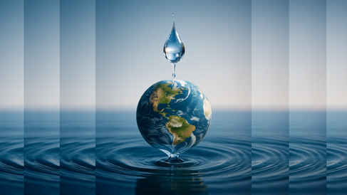 water drop on top of globe