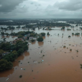flooded houses and fields