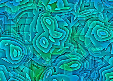 Illustration of tissue in blue and green