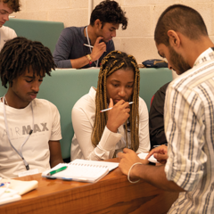 students from the STEM SMART programme in a lecture theatre