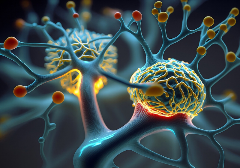 computer artwork of neuron and synapse structures in the brain