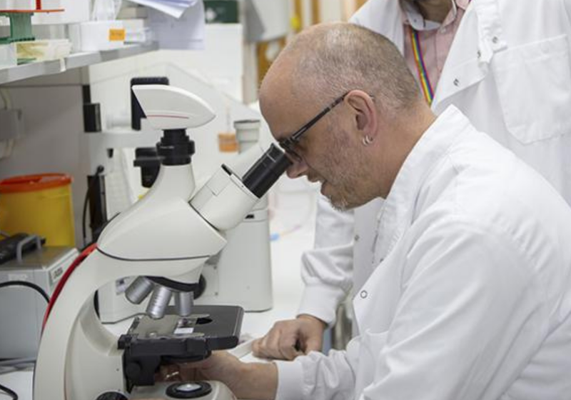 James Dooley in the lab