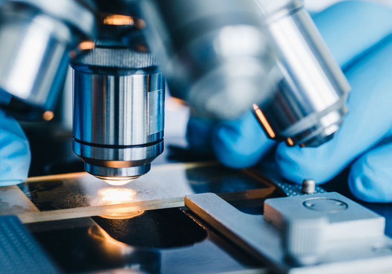 close up of microscope