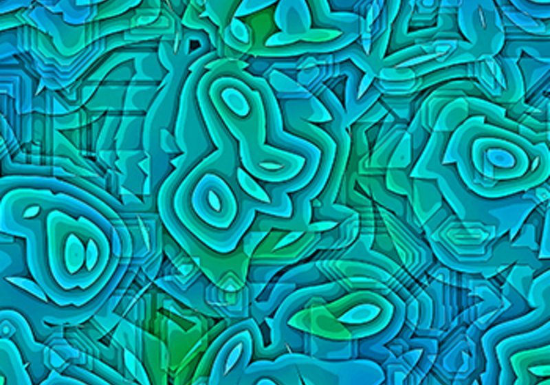 Illustration of tissue in blue and green