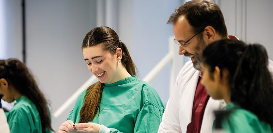 students in a practical session