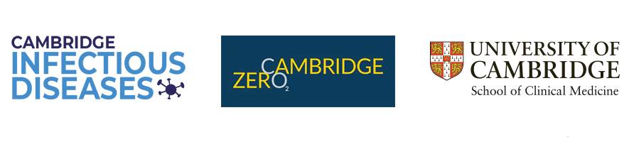 Logos of Cambridge Infectious Diseases, Cambridge Zero and School of Clinical Medicine